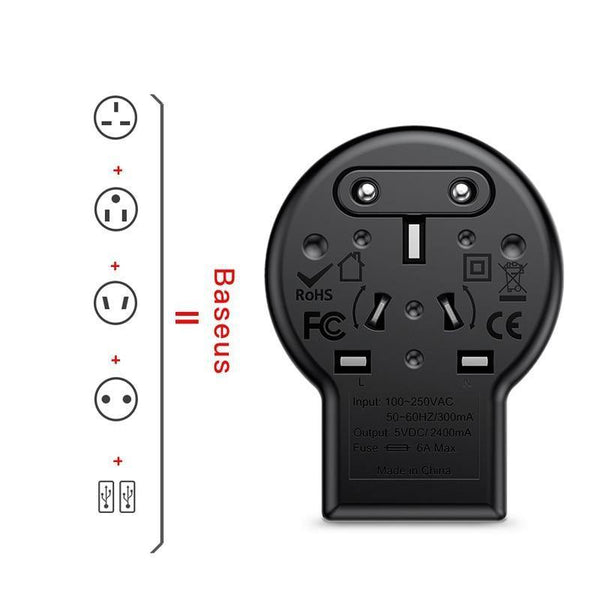 Planet Gates Baseus Universal USB Travel Charger for Samsung Galaxy S8 S9 Plus Whirl USB AC Powered Travel Portable Phone Charger Adapter