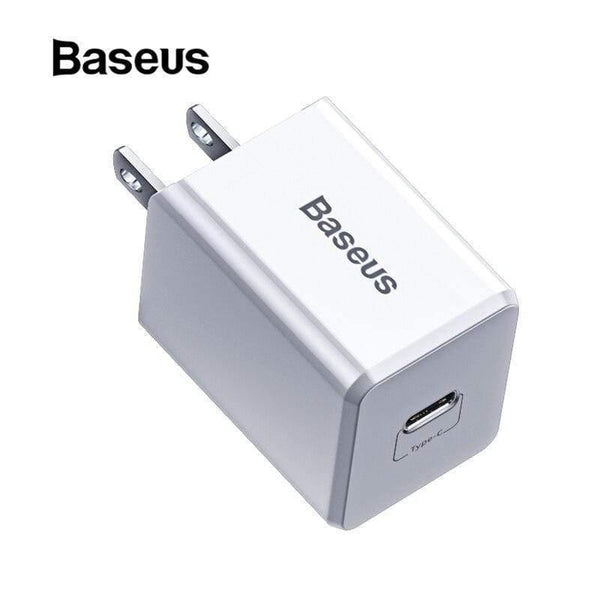 Baseus US Plug PD Charger 18W Support USB Type C PD Fast Charging Portable Wall Adapter Charger (US PLUG CHARGER)