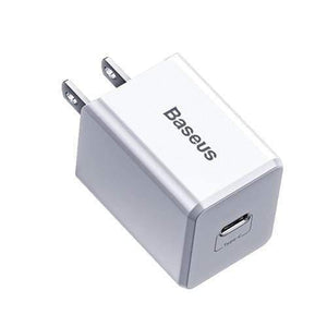 Baseus US Plug PD Charger 18W Support USB Type C PD Fast Charging Portable Wall Adapter Charger (US PLUG CHARGER)