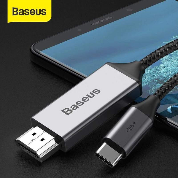 Baseus Usb C HDMI Cable 4K 60Hz Type c to HDMI Extension Adapter Cable for Huawei P30 P40 Pro Samsung S20 S10 S9 OnePlus 7 (gray 1.8m)