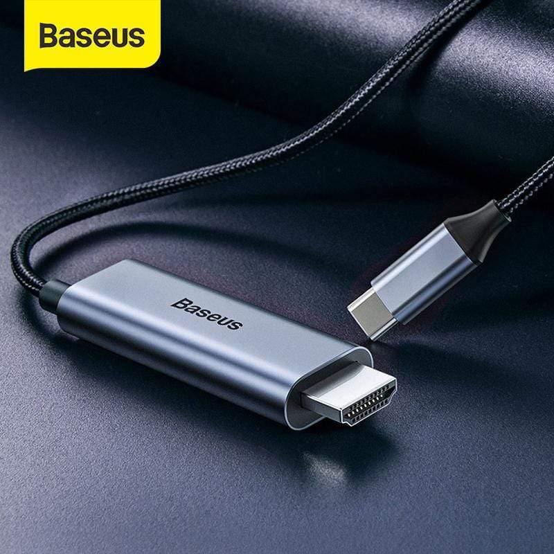 Baseus USB C HDMI Cable Type C to HDMI 4K 60Hz HDMI Adapter Thunderbolt 3 to HDMI Cable HDMI 2.0 for Samsung S20 S10 Huawei P40 (GRAY 1.8m)