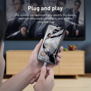 Baseus USB C HDMI Cable Type C to HDMI 4K 60Hz HDMI Adapter Thunderbolt 3 to HDMI Cable HDMI 2.0 for Samsung S20 S10 Huawei P40 (GRAY 1.8m)