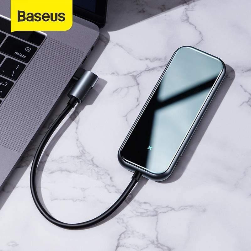 Baseus USB C HUB to HDMI USB 3.0 RJ45 Type C HUB for MacBook Pro Air 2020 Card Reader Glass USB Splitter for Notebook USB HUB