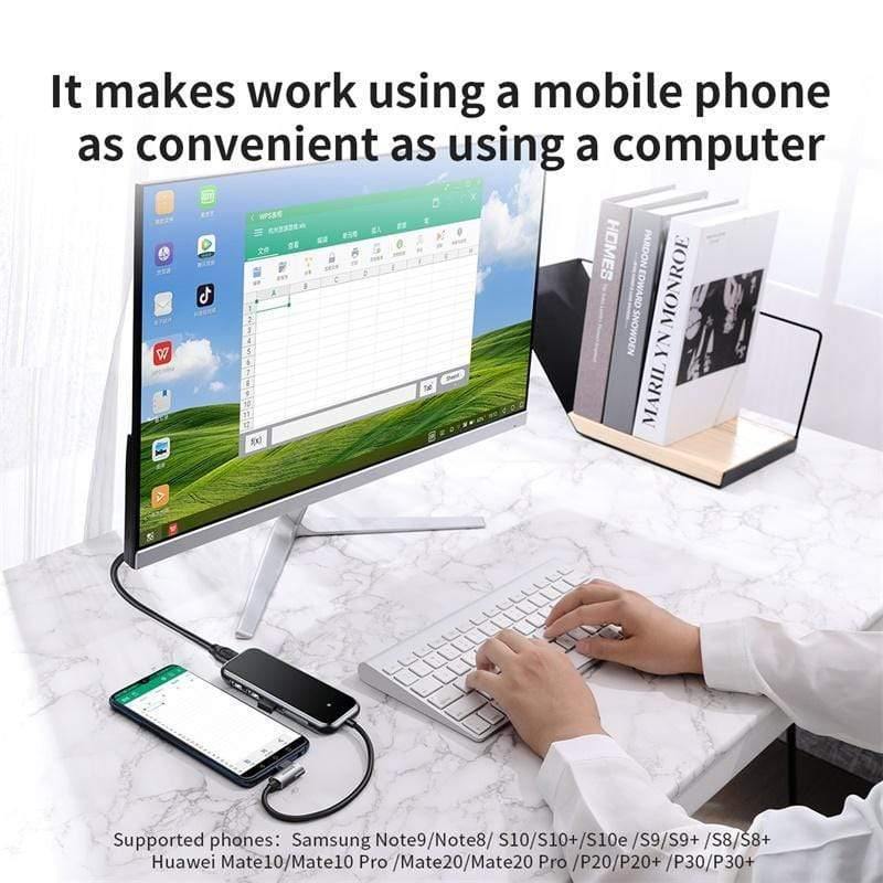 Baseus USB C HUB to HDMI USB 3.0 RJ45 Type C HUB for MacBook Pro Air 2020 Card Reader Glass USB Splitter for Notebook USB HUB