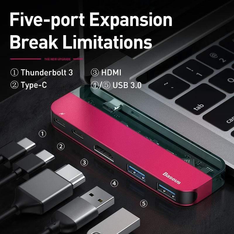 Baseus USB C HUB to Multi HDMI USB 3.0 USB HUB for MacBook Adapter Accessories Pro Thunderbolt 3 SD Card Reader Type-C USB HUB