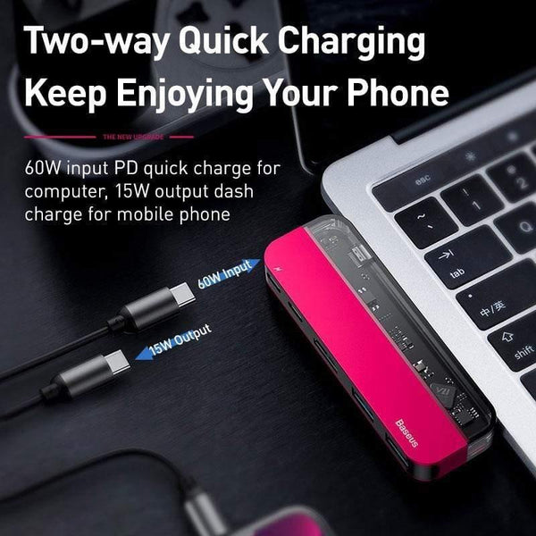 Baseus USB C HUB to Multi HDMI USB 3.0 USB HUB for MacBook Adapter Accessories Pro Thunderbolt 3 SD Card Reader Type-C USB HUB