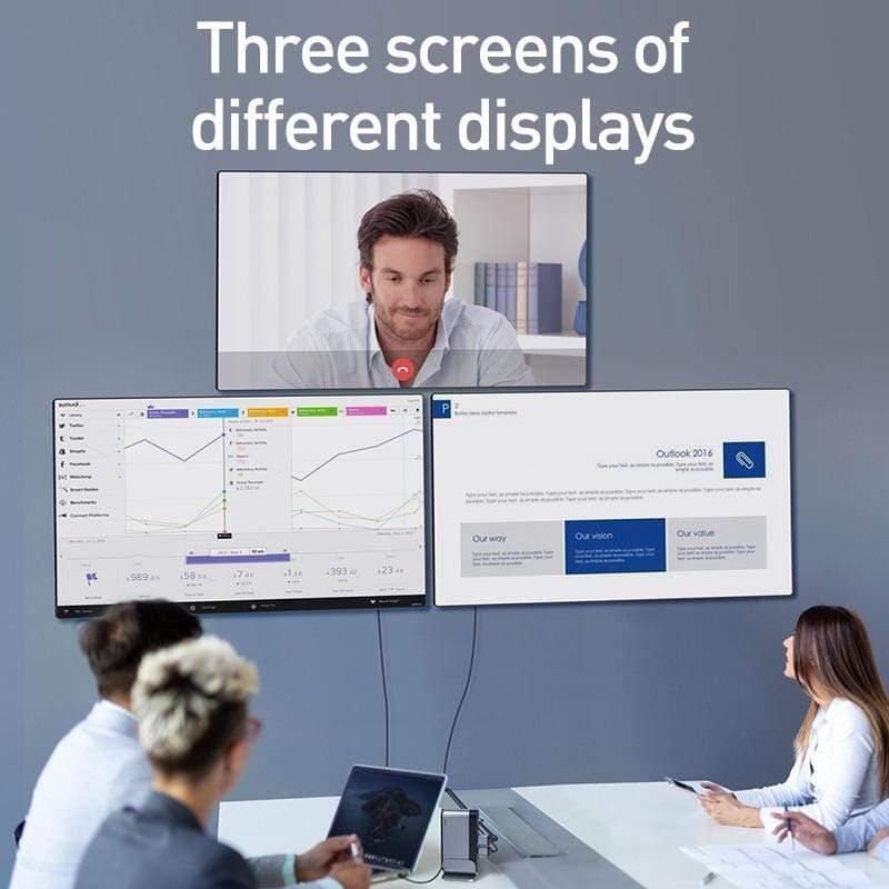 Baseus USB C HUB Type C to Multi HDMI USB 3.0 with Power Adapter Docking Station for MacBook Pro RJ45 OTG USB Ports USB HUB