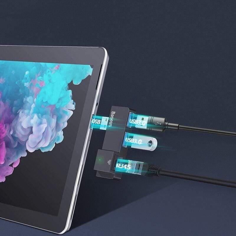 Baseus USB C HUB USB 3.0 to USB 3.0 HDMI RJ45 Docking Station for Microsoft Surface Go Pro 4/5/6 USB HUB Multi USB Splitter