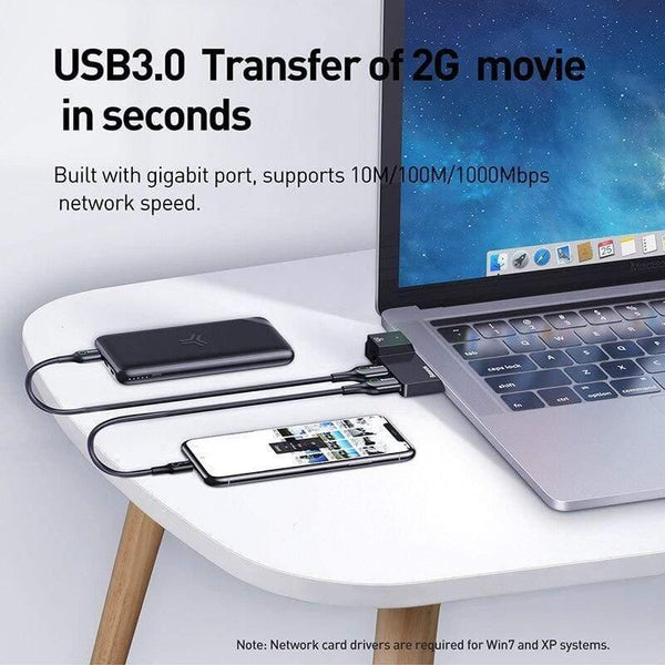 Baseus USB C HUB USB 3.0 to USB 3.0 HDMI RJ45 Docking Station for Microsoft Surface Go Pro 4/5/6 USB HUB Multi USB Splitter