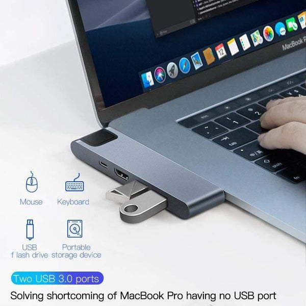 Baseus USB C HUB USB HUB to USB 3.0 HDMI Adapter for MacBook Pro Air HUB Thunderbolt 3 Dock RJ45 USB Splitter Dual Type C HUB