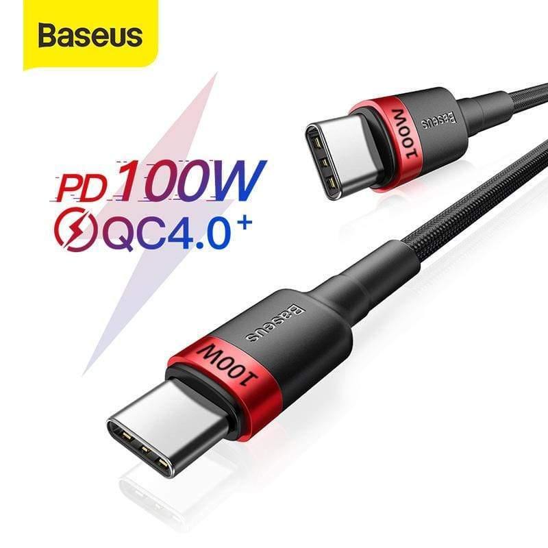 Baseus USB C to USB Type C Cable for Xiaomi Redmi Note 8 Pro Quick Charge 4.0 PD 100W Fast Charging for MacBook Pro Charge Cable