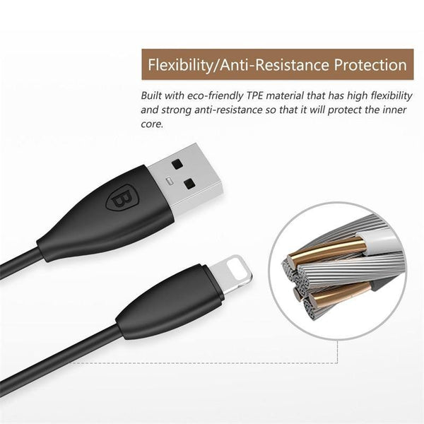 Planet Gates Baseus USB Cable For iPhone Fast Charging Charger Cable For iPhone 8 5 6 7 iPad USB Charger Cable 2A Mobile Phone Data Cable