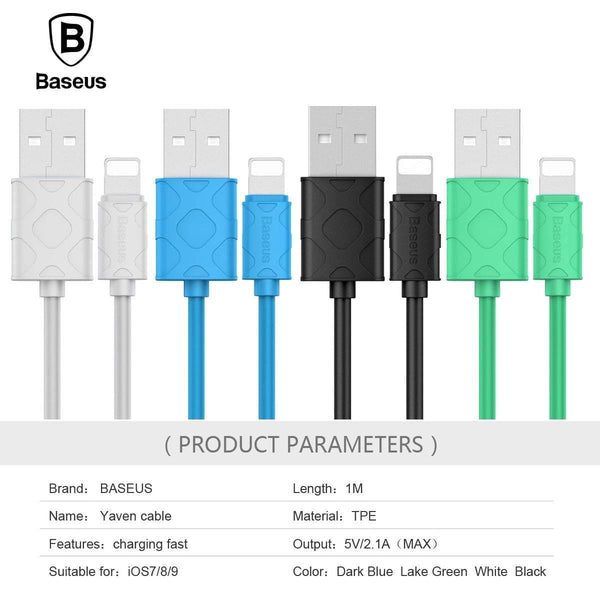 Planet Gates Baseus USB Cable For iPhone Xs Max Xr X 8 7 6 6S 5 5S SE iPad mini Charging Charger Wire Cord Adapter Data Mobile Phone Cables