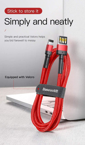 Planet Gates Baseus USB Cable For iPhone XS Max XR X 8 7 6 6s Plus 5 5S SE iPad Pro 2.4A Fast Charging Charger Data Cord Mobile Phone Cables