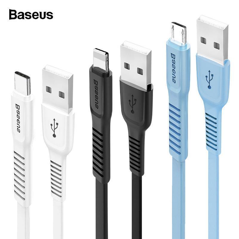 Planet Gates Baseus USB Cable For iPhone XS Max XR X 8 Fast Charging Charger USB-C Cord Micro USB Type C Cable For Android Mobile Phone Cable