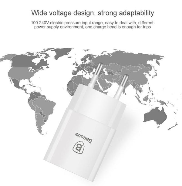 Planet Gates Baseus USB Charger For Mobile Phone EU Charger Plug Travel Wall Charger Adapter For iPhone iPad Samsung Xiaomi Phone Charger