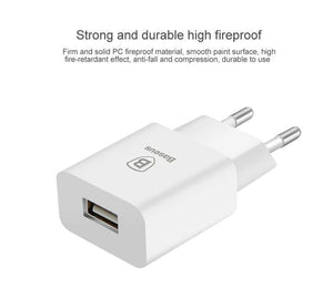 Planet Gates Baseus USB Charger For Mobile Phone EU Charger Plug Travel Wall Charger Adapter For iPhone iPad Samsung Xiaomi Phone Charger