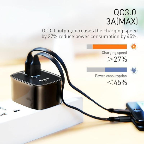 Planet Gates Baseus USB Charger Quick Charge 3.0 Turbo Wall Charger UK Plug QC3.0 QC Fast Charging Charger For Samsung Tablet Mobile Phone