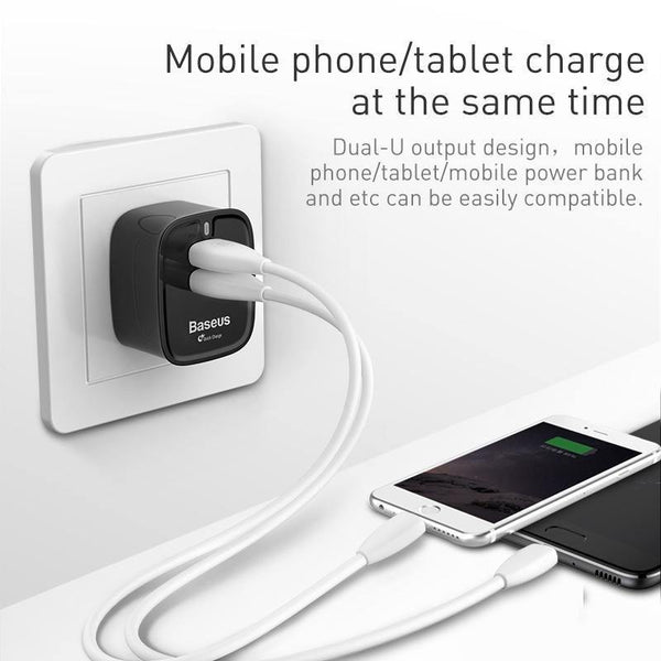 Planet Gates Baseus USB Charger Quick Charge 3.0 Turbo Wall Charger UK Plug QC3.0 QC Fast Charging Charger For Samsung Tablet Mobile Phone