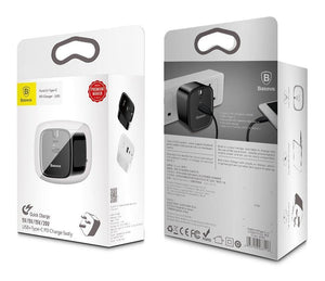 Planet Gates Baseus USB PD Charger For iPhone 30W Fast Charging UK Plug Type-c Adapter For Mobile Phone Travel Wall 3A Type C PD USB Charger