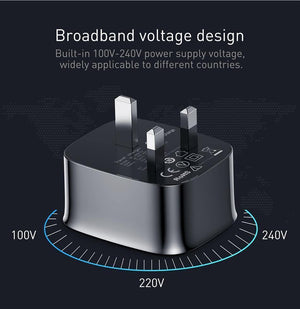 Planet Gates Baseus USB PD Charger For iPhone 30W Fast Charging UK Plug Type-c Adapter For Mobile Phone Travel Wall 3A Type C PD USB Charger