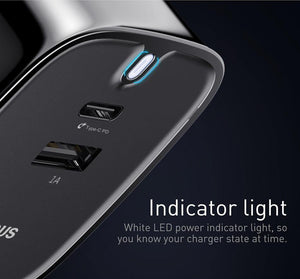 Planet Gates Baseus USB PD Charger For iPhone 30W Fast Charging UK Plug Type-c Adapter For Mobile Phone Travel Wall 3A Type C PD USB Charger