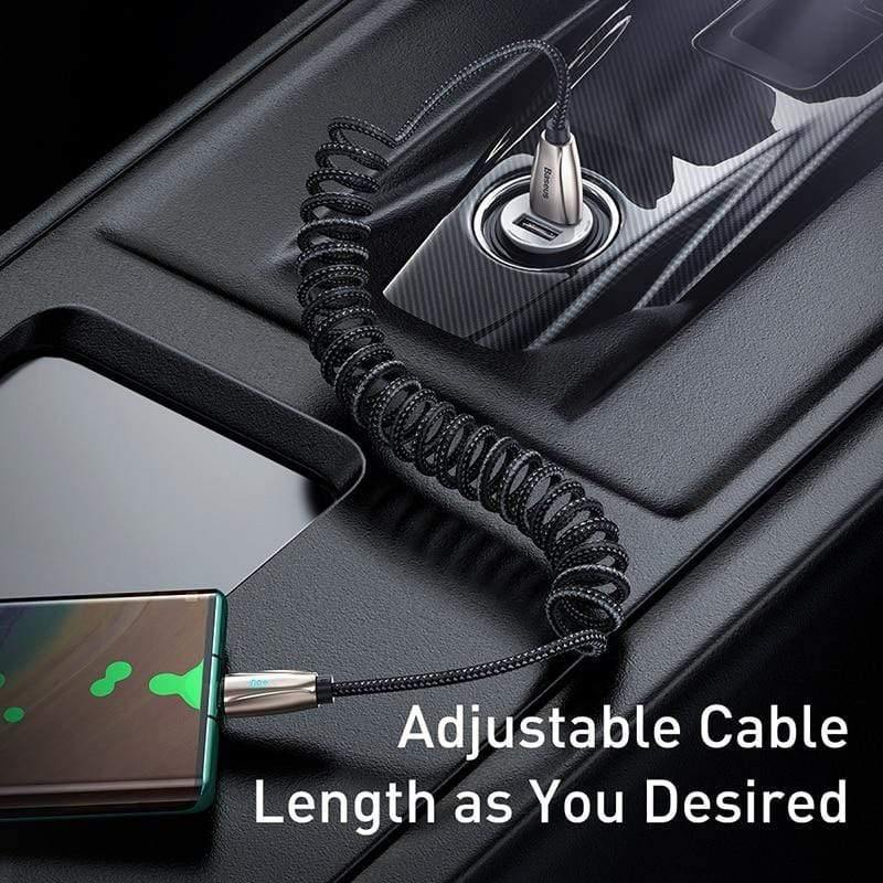 Baseus USB Type C Cable 3A Type C Cable for Redmi Note 8 9s Pro LED USB C Cable for Huawei P40 P30 Pro Samsung S20 Spring Cable