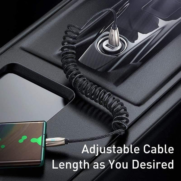 Baseus USB Type C Cable 3A Type C Cable for Redmi Note 8 9s Pro LED USB C Cable for Huawei P40 P30 Pro Samsung S20 Spring Cable