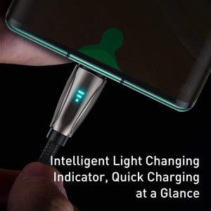 Baseus USB Type C Cable 3A Type C Cable for Redmi Note 8 9s Pro LED USB C Cable for Huawei P40 P30 Pro Samsung S20 Spring Cable
