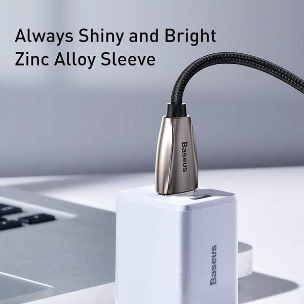 Baseus USB Type C Cable 3A Type C Cable for Redmi Note 8 9s Pro LED USB C Cable for Huawei P40 P30 Pro Samsung S20 Spring Cable
