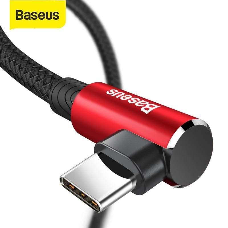 Baseus USB Type C Cable 90 Degree For Xiaomi Redmi K20 Pro USB C Mobile Phone Charging Cable For Oneplus 7 Pro Type-C Cable