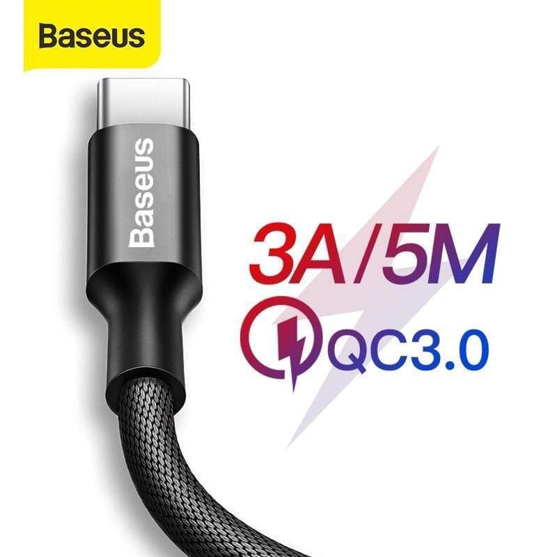 Baseus USB Type C Cable for Samsung Note 8 S8 S9 Plus Qucik Charge 3.0 Type C Cable for Xiaomi Mi 8 9 USB-C Mobile Phone Cables