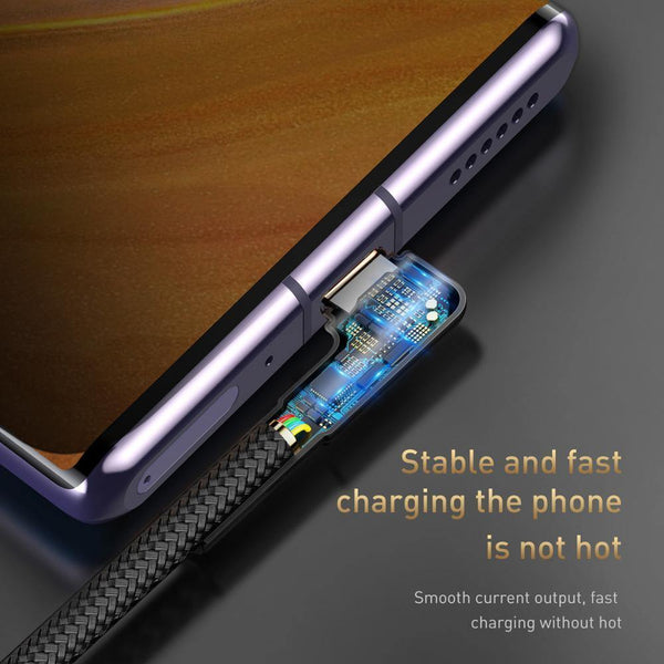 Baseus USB Type C Cable for Xiaomi Redmi Note 9s 8 Pro Quick Charge 3.0 USB C Cable Fast Charging for Samsung S20 Type C Cable
