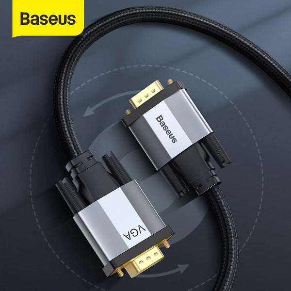 Baseus VGA Cable 1080P VGA Male to VGA Male Cables for Projector Television Computer 15 Pin Cable for Multimedia VGA Cable Cord