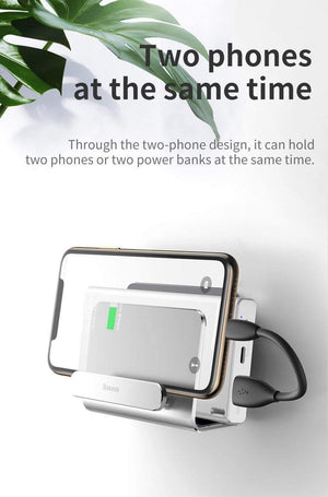 Planet Gates Baseus Wall Mount Holder For iPhone Xs Max X 8 Metal Strong Adhesive Mobile Phone Holder For Samsung Huawei Xiaomi Charger Stand