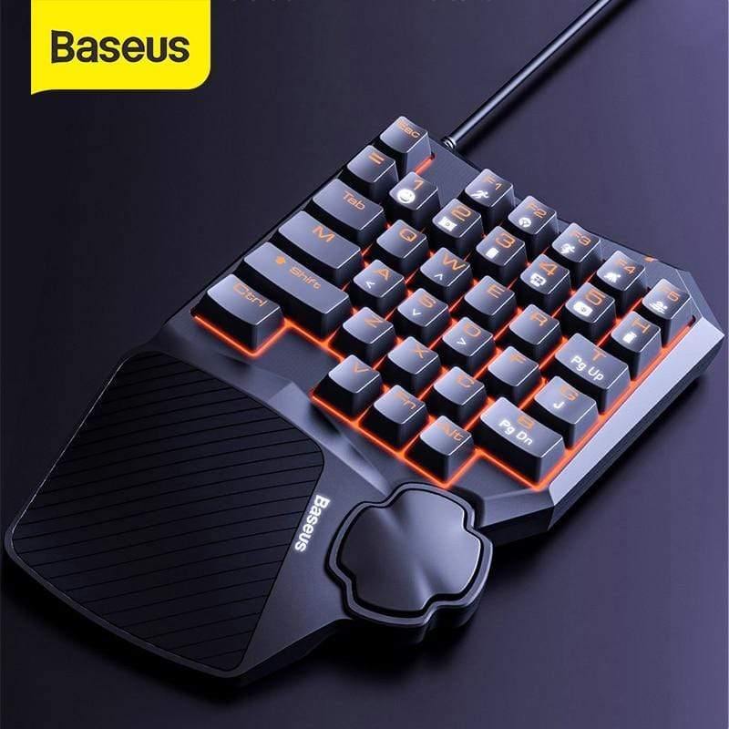 Baseus Wired Gaming Keypad for Smartphone Game Keyboard & LED Backlight 35 Keys One-handed Mechanical Keyboard for LOL/PUBG/CF (Black Blue Switch)