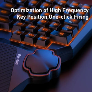 Baseus Wired Gaming Keypad for Smartphone Game Keyboard & LED Backlight 35 Keys One-handed Mechanical Keyboard for LOL/PUBG/CF (Black Blue Switch)