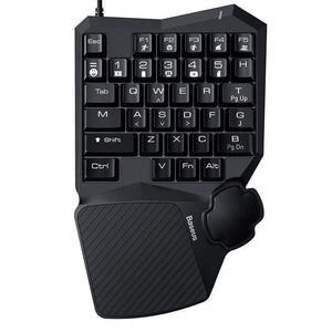 Baseus Wired Gaming Keypad for Smartphone Game Keyboard & LED Backlight 35 Keys One-handed Mechanical Keyboard for LOL/PUBG/CF (Black Blue Switch)