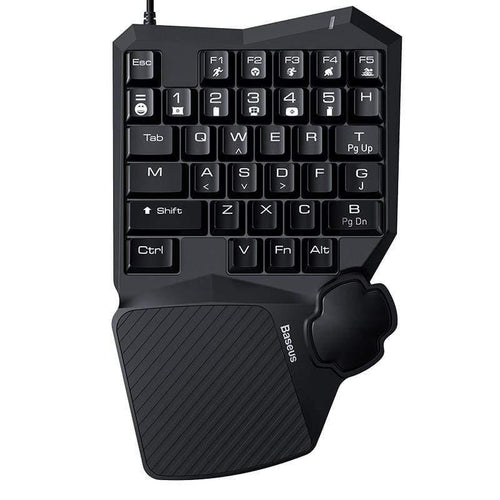 Baseus Wired Gaming Keypad for Smartphone Game Keyboard & LED Backlight 35 Keys One-handed Mechanical Keyboard for LOL/PUBG/CF (Black Blue Switch)