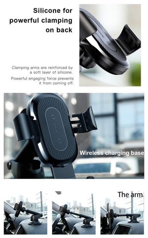 Planet Gates Baseus Wireless Car Charger For iPhone Xs Max Xr X 8 Samsung Note 9 Qi Wireless Charger Fast Wirless Charging Car Phone Holder