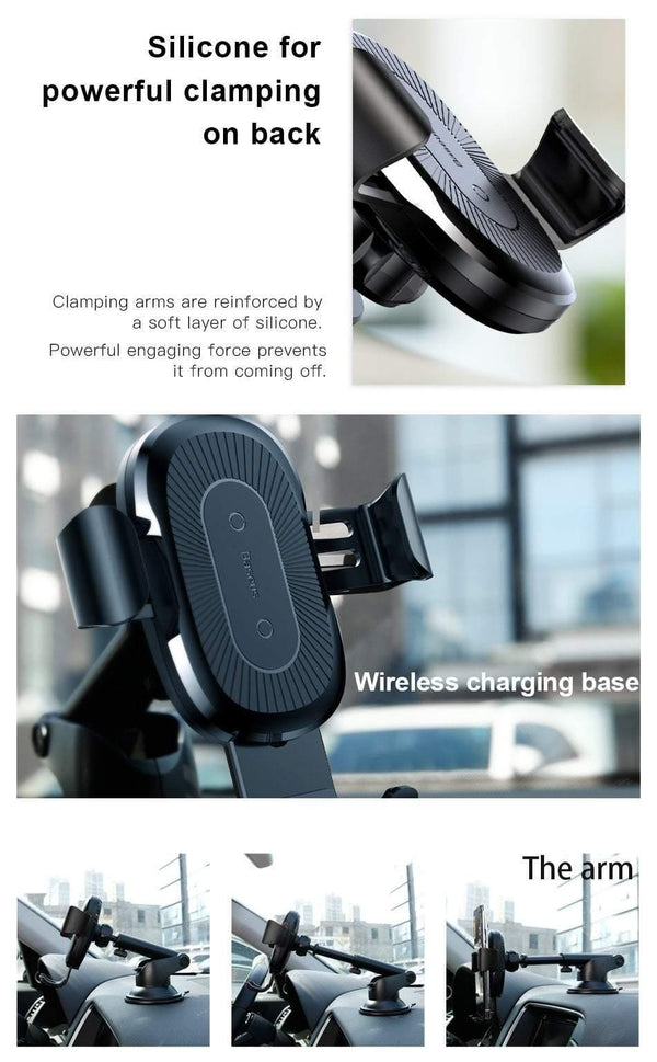 Planet Gates Baseus Wireless Car Charger For iPhone Xs Max Xr X 8 Samsung Note 9 Qi Wireless Charger Fast Wirless Charging Car Phone Holder