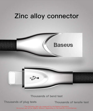 Planet Gates Baseus Zinc Alloy USB Cable For iPhone Xs Max Xr X 8 7 6 6s Plus 5 5s se Mobile Phone Cable Fast Data Charging Charger Cable
