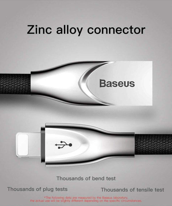 Planet Gates Baseus Zinc Alloy USB Cable For iPhone Xs Max Xr X 8 7 6 6s Plus 5 5s se Mobile Phone Cable Fast Data Charging Charger Cable