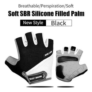 Planet Gates Basic Black / S Anti Slip Gel Pad Bicycle Gloves Gel Pad Short Half Finger Cycling Gloves Breathable Outdoor Sports Men MTB Bikes Gloves