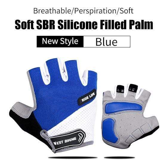 Planet Gates Basic Blue / XL Anti Slip Gel Pad Bicycle Gloves Gel Pad Short Half Finger Cycling Gloves Breathable Outdoor Sports Men MTB Bikes Gloves