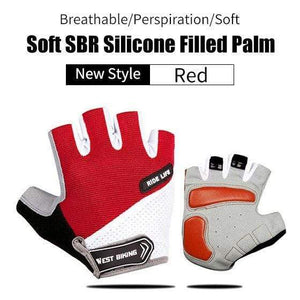 Planet Gates Basic Red / XXL Anti Slip Gel Pad Bicycle Gloves Gel Pad Short Half Finger Cycling Gloves Breathable Outdoor Sports Men MTB Bikes Gloves