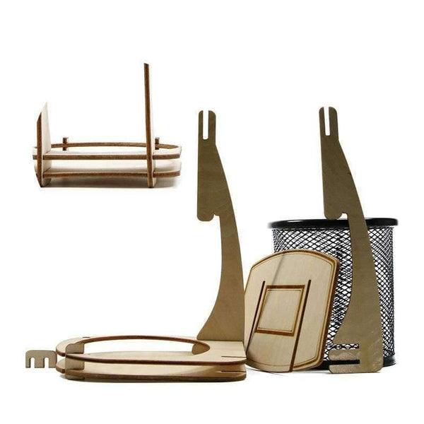 Planet Gates Basketball Stand Desk Stationery Organizer Wooden Pen Holder Container for Office Accessories House Supplies