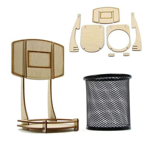 Planet Gates Basketball Stand Desk Stationery Organizer Wooden Pen Holder Container for Office Accessories House Supplies