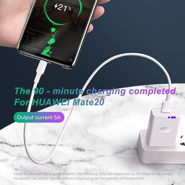 Basus 5A USB Type C Cable for Huawei P30 Mate 30 Pro Supercharge Quick Charge 3.0 Fast Charging for Xiaomi 9 USB-C Charger Wire