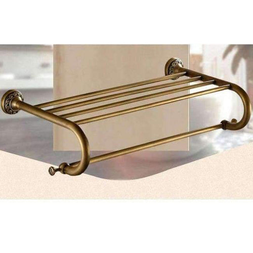 Planet Gates Bath Towel Rack Bathroom hardware set Antique Brass Carved Bathroom Products wall mounted brass Bathroom Accessories set shelf towel rack A2D